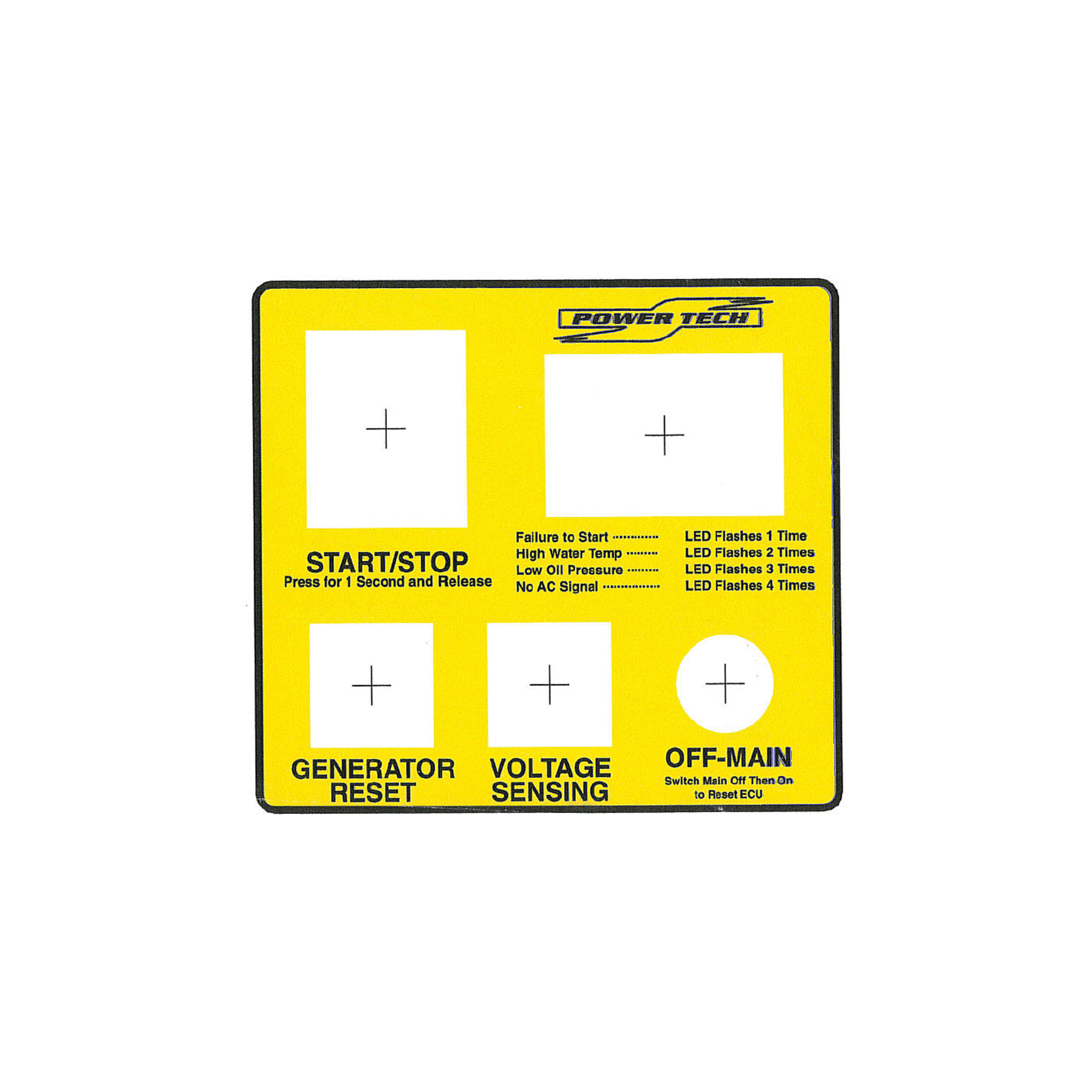 Generatori mobili Power Tech, 09DEC-ECU - Decalcomania della scatola di controllo per il pannello dell'ECU
