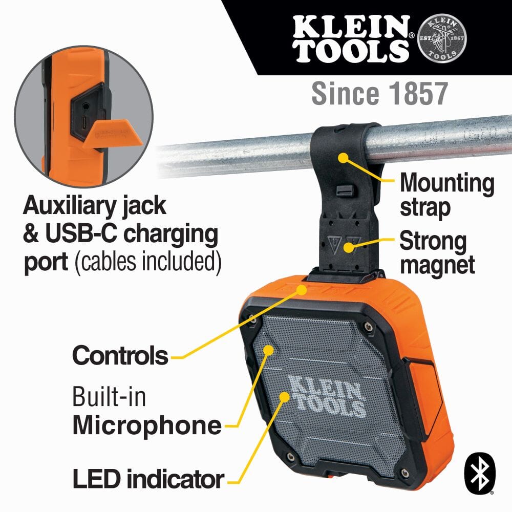 Strumenti Klein, Altoparlante Bluetooth® Klein con cinturino magnetico - AEPJS2