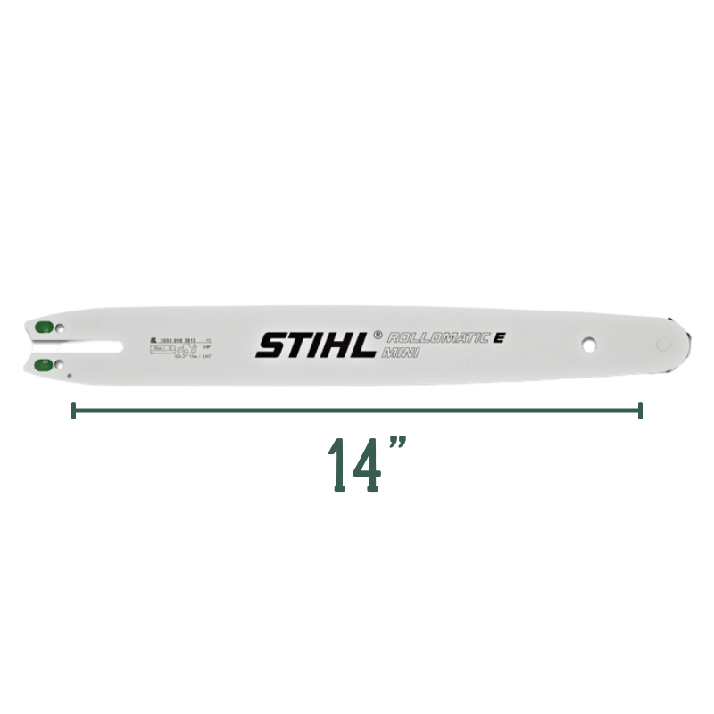 STIHL, Barra di ricambio STIHL ROLLOMATIC® E Mini - calibro .043 - barra da 14" - 50 maglie di trasmissione - passo 3/8" 3005-008-3909