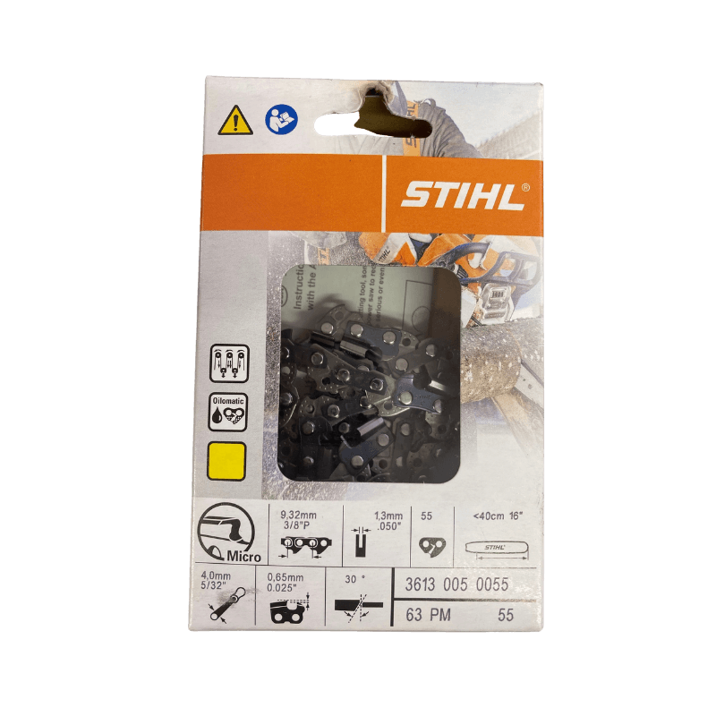 STIHL, Catena OILOMATIC® STIHL 63 PM 55 - calibro .050 - barra 16" - 55 maglie motrici - passo 3/8" - 3613-005-0055