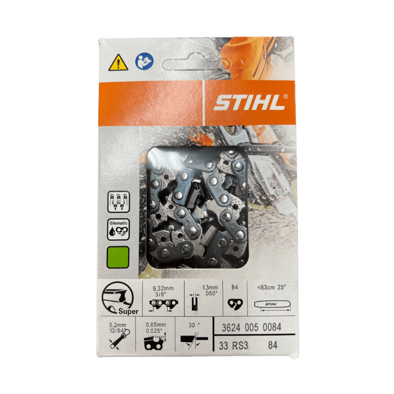 STIHL, Catena STIHL OILOMATIC® Loop 33 RS3 - Calibro .050 - Barra 24" - 84 maglie di trasmissione - Passo 3/8" -84 3624-005-0084