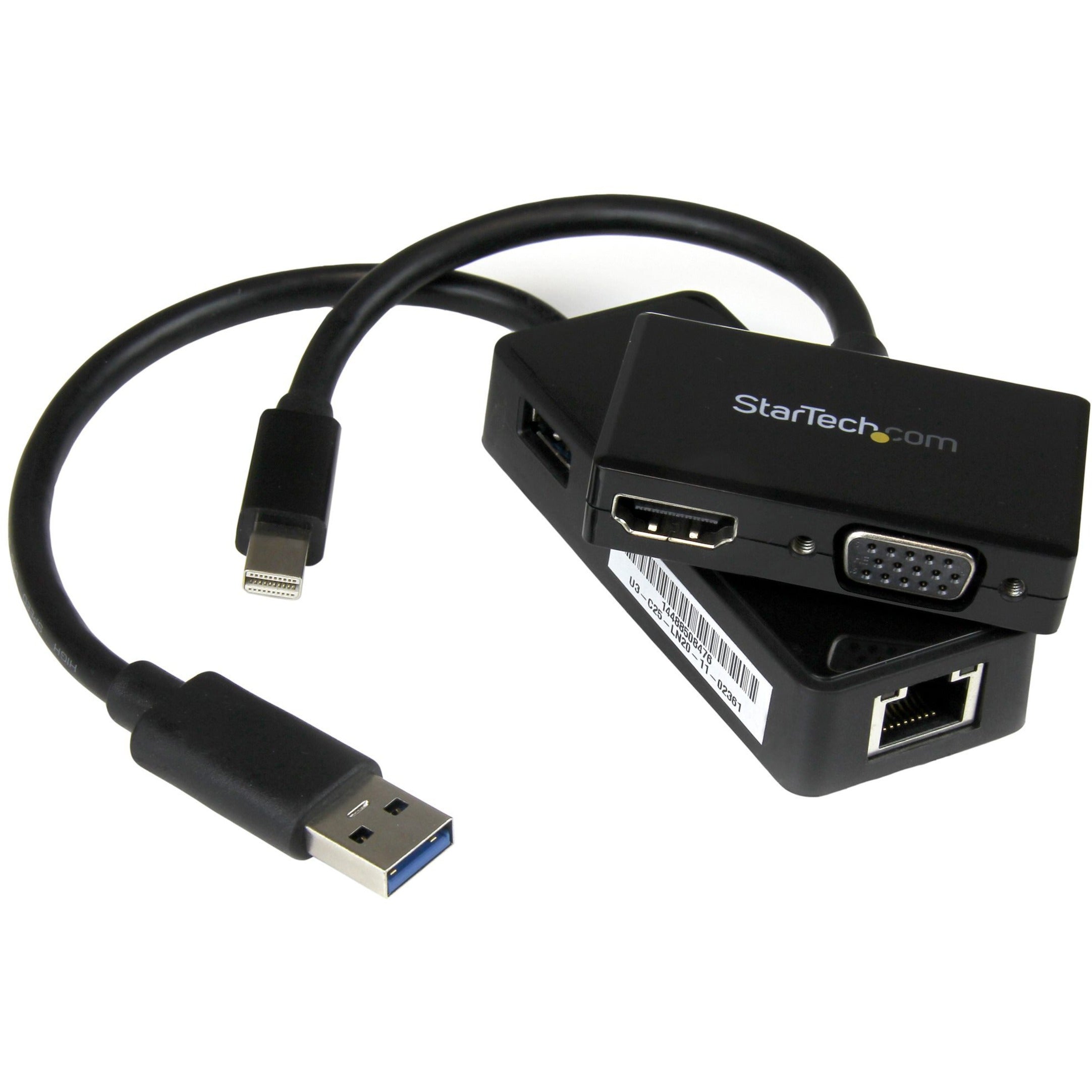 StarTech.com, Kit di accessori StarTech per Surface 3 da mDP a VGA o HDMI - Adattatore USB 3.0 GbE (MSTS3MDPUGBK)