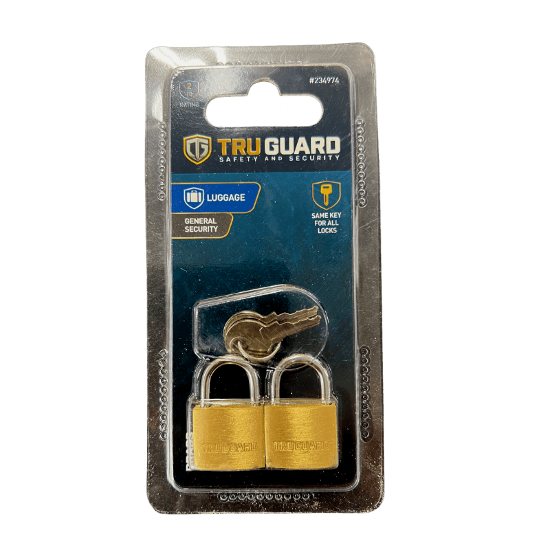 Tru Guard, Lucchetto per bagagli in ottone Tru Guard 2-Pack.