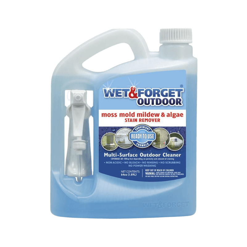 Bagnati e dimenticati, Smacchiatore di muffa e muffa per esterni Wet and Forget 64 oz.