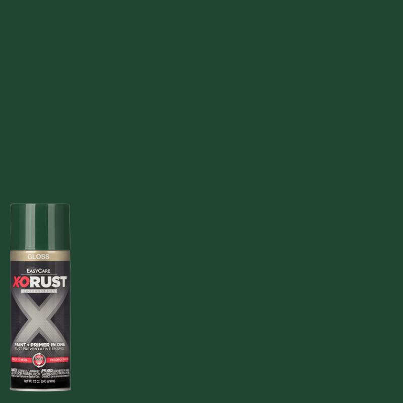 X-O Ruggine, X-O RUST Vernice spray e primer antiruggine a smalto lucido verde Hunter 12 oz.