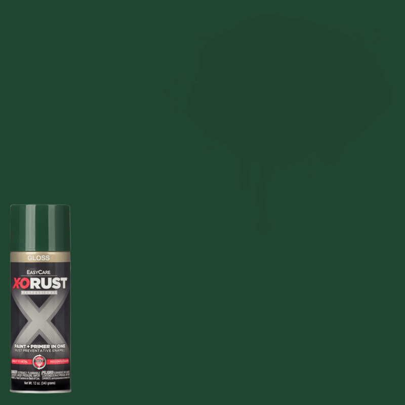 X-O Ruggine, X-O RUST Vernice spray e primer antiruggine a smalto lucido verde Hunter 12 oz.