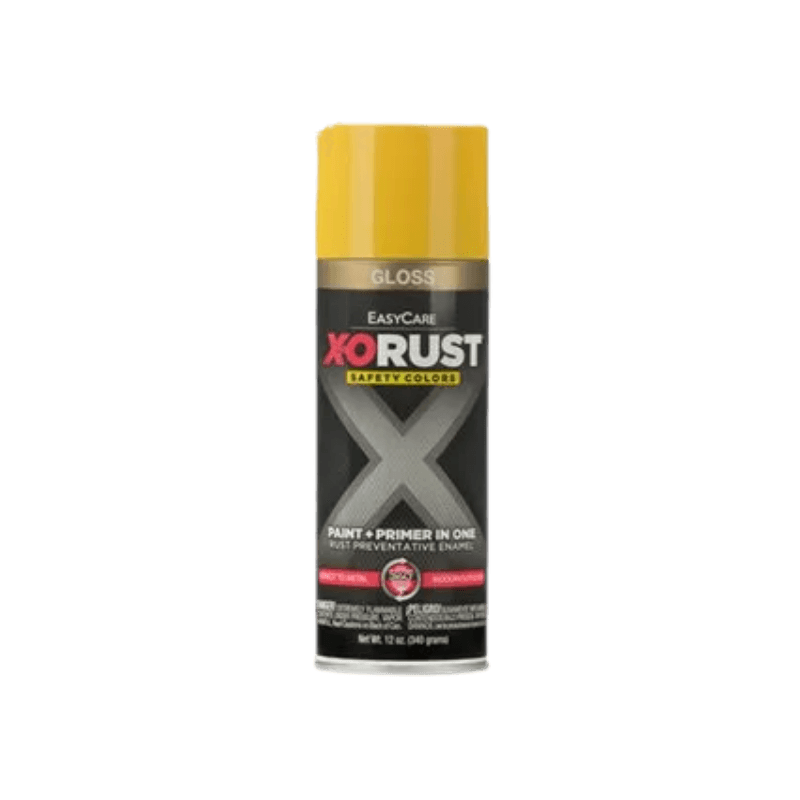 X-O Ruggine, X-O RUST Vernice spray e primer antiruggine giallo sicurezza lucido da 12 oz.